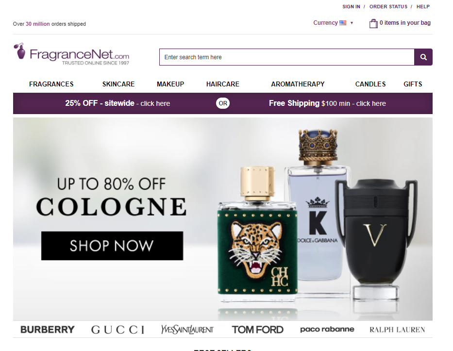 FragranceNet homepage