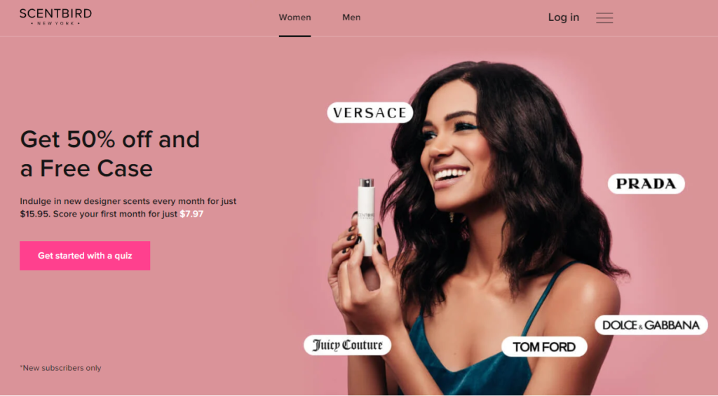 Scentbird homepage