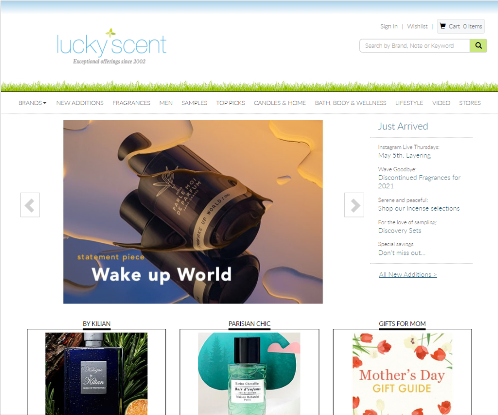 luckyscent homepage